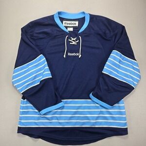 Reebok Pittsburgh Penguins Jersey Pullover Long Sleeve Striped Blue Adult L‎
